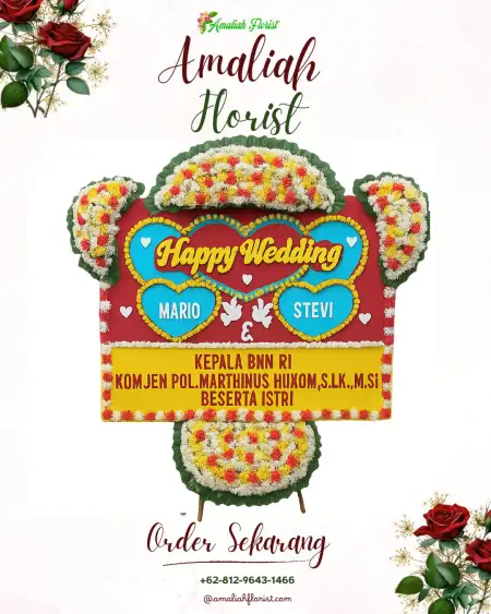 Papan Bunga Pernikahan Suka Menang